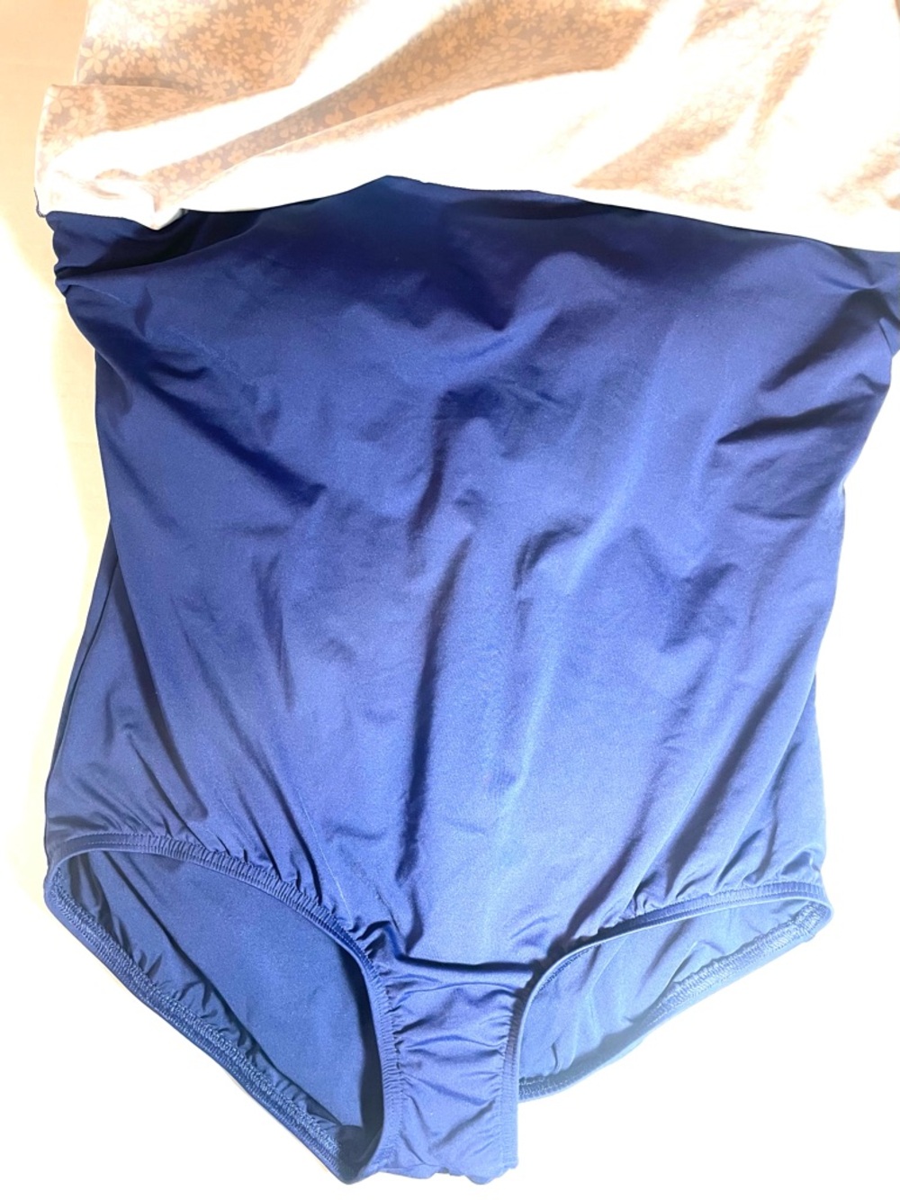 Lands’ End XL/18 Floral Tankini Swim Top Cover-Up Blue White Daisy Layered - Picture 12 of 12